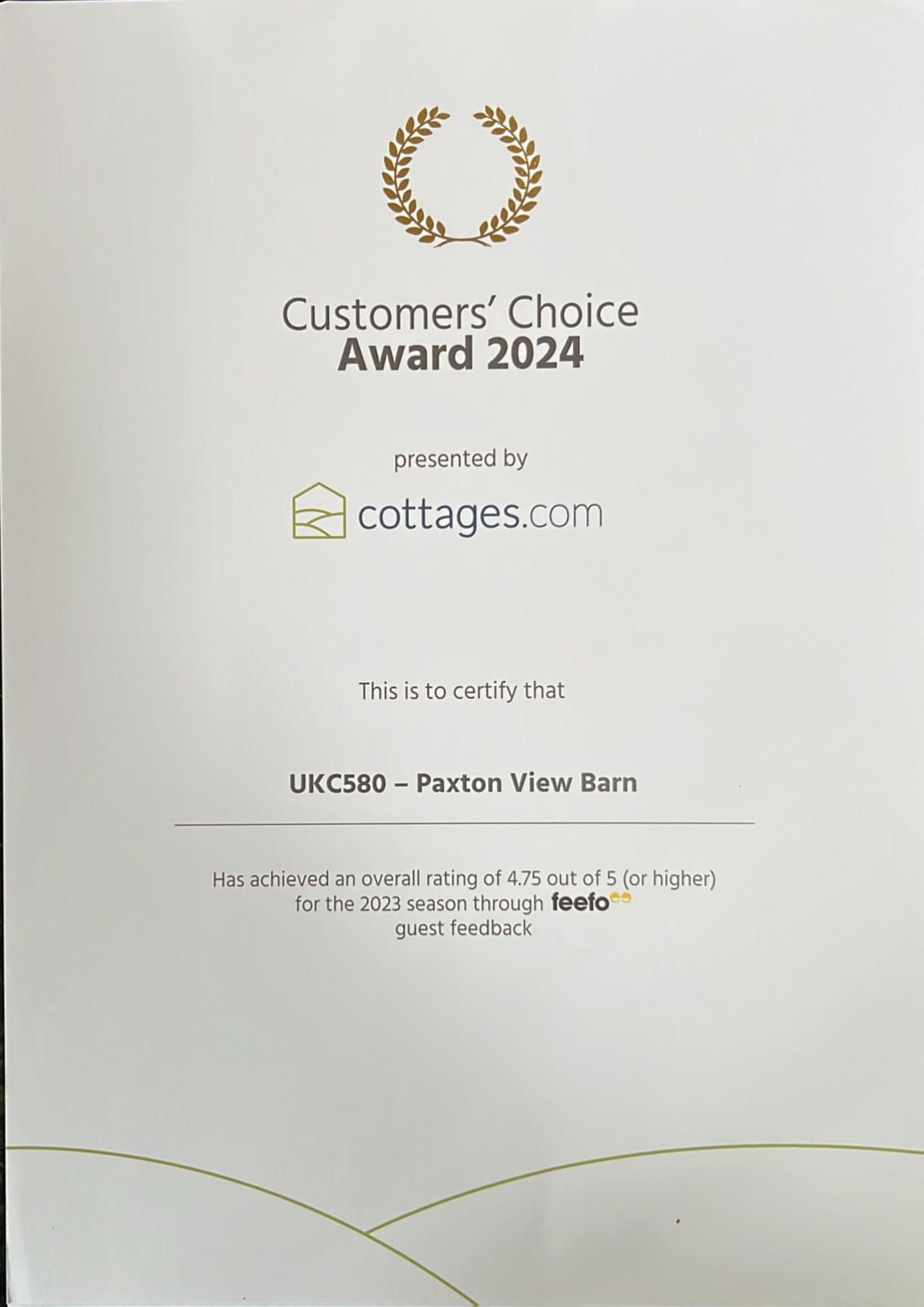 2024_cert paxton view barn paxton view barn award winning luxury cottage